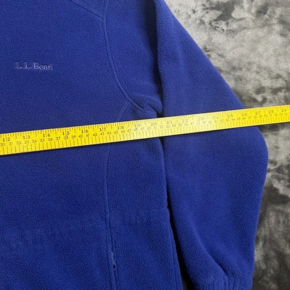 L.L. Bean Outdoors Blue Fleece Full Zip Long Sleeve Turtle Neck Sweater Small - Picture 4 of 8